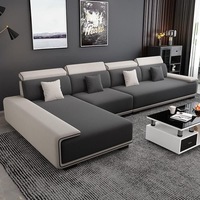 Ensemble de canapés de salon de luxe moderne, convertible, avec nouveaux revêtements et coussins européens bas, vente en gros