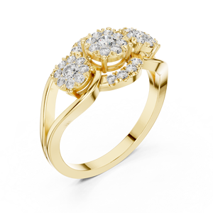 Elegante Anillo de Diamantes de Oro para Mujer, Diseño Clásico Brillante, Perfecto para Bodas, Compromisos y Uso Diario - Product Image 2