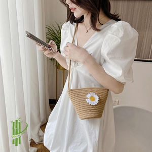 Cute Sunflower Design Mini Woven Shoulder Bag Kawaii Cotton Rope <b>Crossbody</b> <b>Phone</b> <b>Purse</b> for Girls & Kids Birthday Gift Handbag - Product Image 4