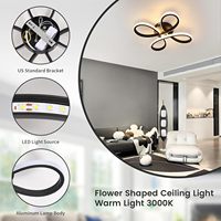 Plafonniers LED en métal et acrylique en forme d'étoile, à montage en surface, modernes et luxueux, 24W 30W IP66, avec télécommande pour chambre à coucher