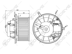 1K1820015 1K1820015A/C 3C1820015Aa Pièces automobiles, climatiseur, moteur de soufflerie de voiture 12 volts avec unité de commande - Product Image 4