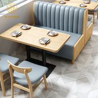 Ensemble de Banquettes Courbes et Rondes, Canapé pour Café, Bois, Meubles Commerciaux pour Restaurant, Table et Chaises, Aménagement de Box