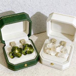 Pendientes de Flores, Aleación de Zinc, Resina Acrílica, Chapados en Oro, Joyería Vintage para Mujer, para Fiestas - Product Image 4