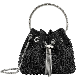 Elegante bolso tipo cubo con diamantes de imitación y correa de cadena, brillante bolso de mano para fiestas, graduaciones y cócteles. - Product Image 4