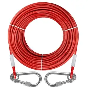 Safety Wire Rope With Carabiner Hook And Ring Cable Steel Rope