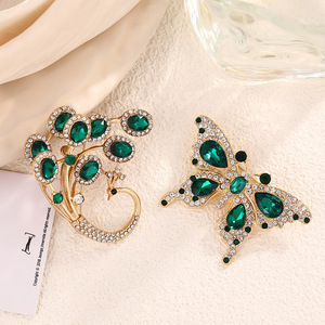 Butterfly Alloy Brooch Green <b>Crystal</b> Zinc Alloy Women's Party Fashion Accessory - Product Image 2