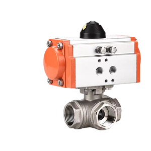 Vanne à boisseau sphérique pneumatique 3 voies à union vraie NPT à filetage interne ANSI/GB en acier inoxydable SS304/316 PN10/PN16 pour applications générales d'eau OEM - Product Image 2