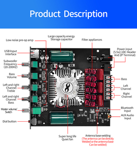 Zk Ht21 Tda7498e Tương Thích 5.0 Khuếch Đại Board 160W * 2 + 220W 2.1 Kênh Power Amp treble Bass Điều Khiển Âm Lượng Loa - Product Image 3
