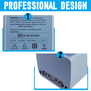 15v 14.3 ह 213.6w 0146-00-0097 ली-आयन बैटरी प्रतिस्थापन, मैकेट कार्डियोसॉव हाइब्रिड डेटास्कोप के लिए - Product Image 3