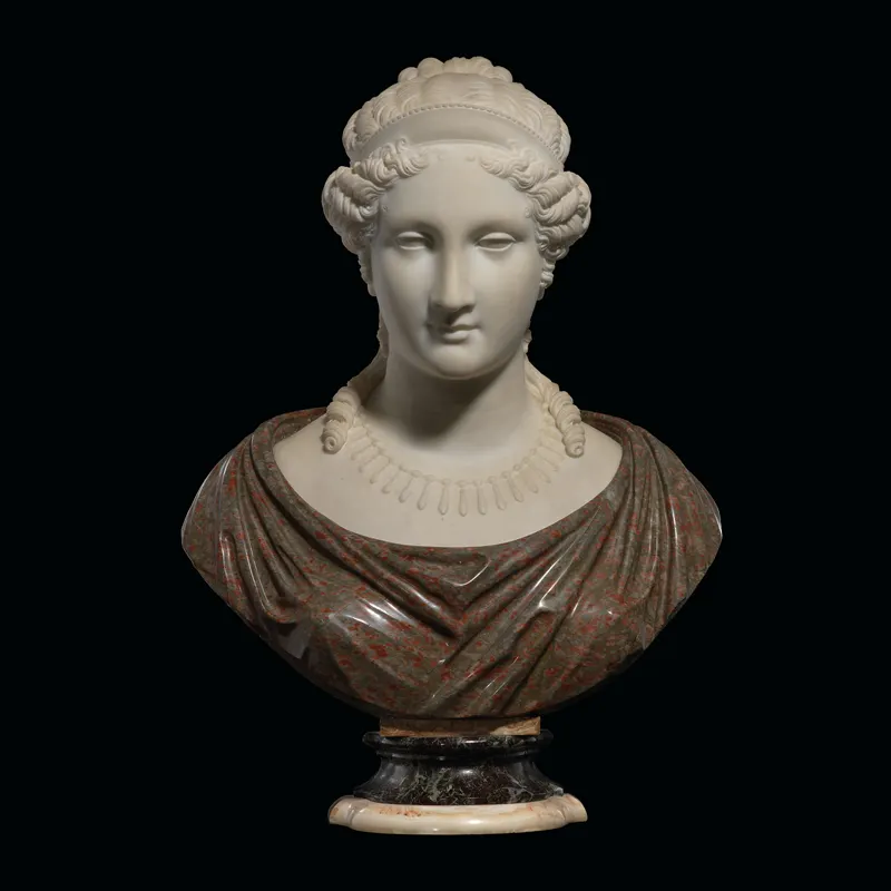 หินอ่อนสีขาวผู้หญิงรูปปั้นหน้าอกโบราณโรมันหินเลดี้ประติมากรรมรูปแกะสลัก