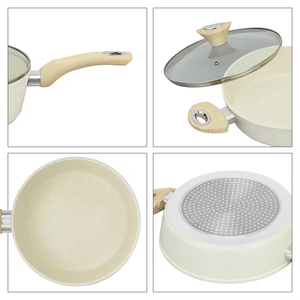 <span class=keywords><strong>2025</strong></span> Giả Mạo Nhôm Không Dính Nhà Bếp Nấu Ăn Pan Nồi Đặt Granite Tráng Súp & Cổ Phiếu Chậu Tùy Chỉnh Bán Buôn - Product Image 6