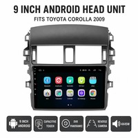 Head Unit Android 9 Inch untuk Toyota Corolla 2009 Layar Sentuh Kapasitif DVR Kamera Mundur Panoramic Amplifier 4X45W