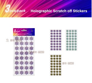 Autocollants à gratter personnalisés toutes formes, packs d'autocollants à gratter holographiques mélangés, autocollants pour cartes de loterie DIY à gratter - Product Image 3