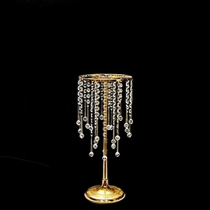 Tall <strong>Flower</strong> <strong>Vase</strong> Metal <strong>Flower</strong> Stand Centerpiece Table Decorations Gold <strong>Vases</strong> for Wedding Centerpieces with Chandelier Crystal - Product Image 3