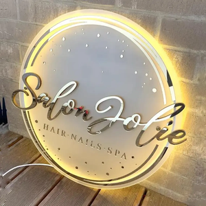 Salón de belleza Led Light Custom Led Retroiluminado logo Signos personalizados para Business Logo Light Metal Business Sign Illuminate 3D Logo Sign - Product Image 1