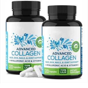 כמוסות קולגן עם חומצה היאלורונית וויטמין C לתוסף תזונה לשיער, עור ומפרקים, תמיכה בייצור OEM - Product Image 1