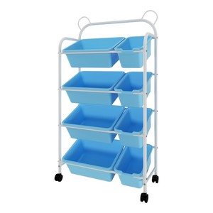 Estante de almacenamiento de varias capas para juguetes de niños, 4 niveles, material de hierro, de pie con ruedas, organizador de juguetes para bebés, gran capacidad - Product Image 5