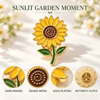 Épinglette en métal émaillé personnalisée, souvenirs du Festival de la Récolte de tournesols, fournisseur OEM en gros, réduction sur les quantités