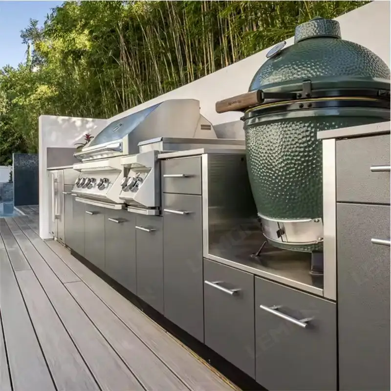 Hete Verkoop Buitenmeubilair Custom Rvs Bbq Keukenkast Met Drinkkoelkast