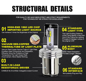 Светодиодная лампа HS5 SageSunny для фар мотоцикла Yamaha RS Vector 2005-2008, 1 год гарантии, беспроводная, без полярности, дальний/ближний свет - Product Image 4