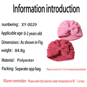 Set 2 Warna Musim Gugur dan Musim Dingin Topi Bayi Baru Model Visor Rajutan Wol Hangat Gaya Eropa dan Amerika dengan Pita untuk Balita dengan Perlindungan dari Sinar Matahari - Product Image 6