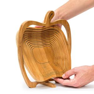 Panier à fruits en bambou naturel de qualité alimentaire, pliable et repliable, vente chaude 2025 - Product Image 5