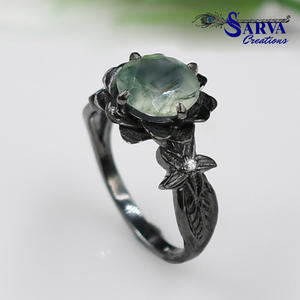 แหวนดีไซน์ทรงกลมลายดอกไม้ออกแบบได้ตามต้องการใหม่925แหวนเงินแท้ปรับแต่งได้แหวนเครื่องประดับผู้ผลิตสร้าง sarva - Product Image 2