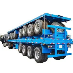 all kinds of color 3 4 axle flat truck semi trailer for 20 40 45 feet container