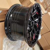 Jantes en alliage X-RIMS 17x8.5 6x139.7 à 6 branches en maille, noir brillant avec accent rouge ET0 pour Toyota Land Cruiser