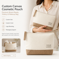 Pochette cosmétique en toile de jute épaisse de haute qualité SHINY OEM, pour femmes, pour le soin quotidien, organiseur de produits de toilette, sacs de rangement, vente en gros