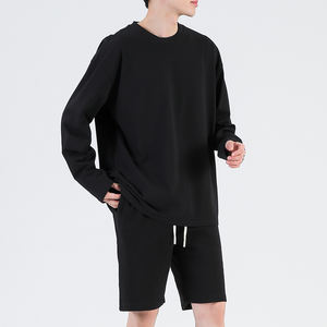 Chemise à manches longues unisexe 205GSM 100% coton, col rond, coupe ample, support personnalisé, chemises à manches longues vierges unisexes pour l'automne - Product Image 3