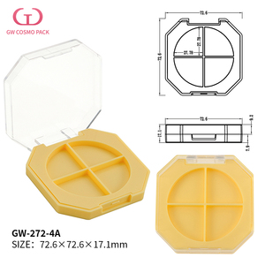 Estuche vacío octogonal transparente para polvos, paleta de maquillaje de sombras de ojos de 4 colores con inserto cuarto circular - Product Image 6