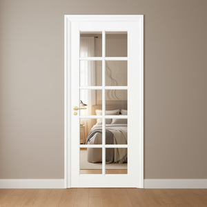 Puerta Francesa de 10 Paneles de Vidrio Transparente, Diseño Moderno de 24x80 Pulgadas para Despensa o Dormitorio - Product Image 3