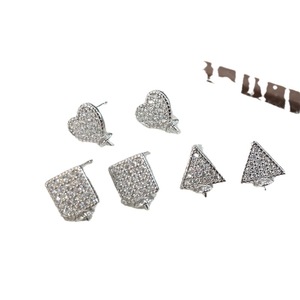 Qunlvsheng S925 Sterling <b>Silver</b> Heart Shape <b>Stud</b> Earrings With Pearl And Diamond Inlay For Women Gift Jewelry - Product Image 5
