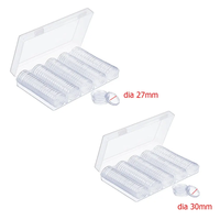 Boîte de Rangement Ronde pour Capsules de Pièces de 25 mm et 27 mm avec 100 Capsules Incluses