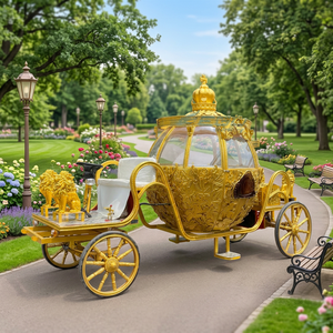 Chariot de princesse de luxe style citrouille dorée, nouveau design, pour mariage royal, tourisme et loisirs, à vendre - Product Image 1