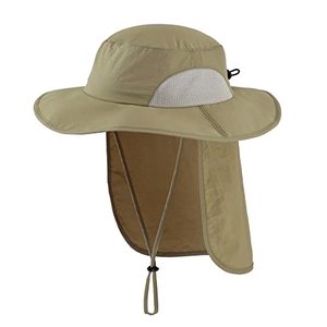Chapeau seau en polyester de qualité supérieure extérieur UPF 50 + chapeau de soleil chapeau de pêche en maille à large bord avec rabat de cou séchage rapide - Product Image 4