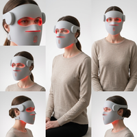 Masque facial LED sans fil EYCO, nouvelle génération, 3D, avec lumière rouge, 4 puces, thérapie par lumière rouge, avec compresse froide