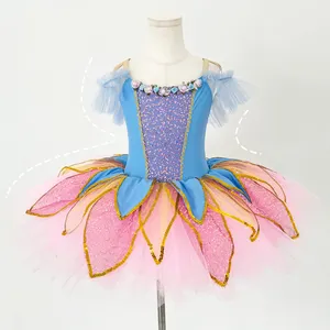 P0001 costume da ballo Tutu da ballo per bambine abito da ballo romantico abito da ballo con colori abbinati abito da ballo per bambini