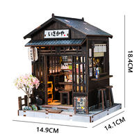 Kit de maison miniature de style japonais à faire soi-même, maisons miniatures, maison de poupée, BookNook, puzzle 3D japonais avec lumière LED, cadeau, vente en gros