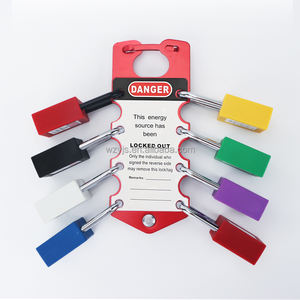 Candado de Seguridad con Clip - Candado LOTO de Aleación de Aluminio Resistente con Etiqueta de Identificación de Riesgos - Product Image 1