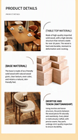 Ensemble de table et chaises de style minimaliste moderne en bois massif pour café, salon de thé, restaurant, mobilier commercial