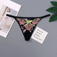 ZhenShangMei Culottes string en dentelle de haute qualité pour femmes, transparentes, sexy et coquines, avec logo à la taille