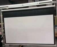 Layar Proyeksi Manual Berkualitas Tinggi untuk Film Rumah 100 Inch 16:9 4:3 Matte White, Dapat Dipasang di Dinding & Plafon