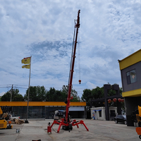 Mini-grue araignée portative de 3 tonnes à chenilles, flèche longue, rotation à 360°, hauteur de levage de 10 m, ventouse à double moteur pour verre