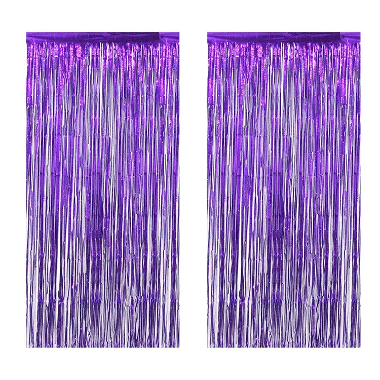 Guirnalda de papel de aluminio con flecos para fiesta de bebé, decoración de pared para fiesta de boda, fotomatón, telón de fondo, oropel, cortina de aluminio, 1M2M 3M