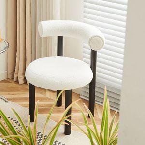 Chaise de manucure moderne de luxe en métal Simple <span class=keywords><strong>Internet</strong></span> Celebrity Style Ins Tabouret de dressing en <span class=keywords><strong>tissu</strong></span> Léger Chaise de salle à manger de luxe pour - Product Image 4