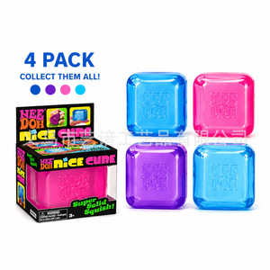 Jouet anti-stress en forme de glaçon à 4 couleurs, en caoutchouc avec rembourrage mochi, super rebondissant, doux, sensoriel, non toxique pour les enfants - Product Image 3
