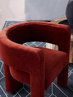 Sillón de Salón de Diseño Nórdico, Moderno, Minimalista, de Lujo, con Tapicería Roja, Creativo, Individual, para Descanso