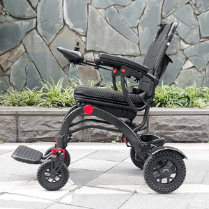 Marco ergonómico plegable de aleación de aluminio, asiento de malla, motores duales de 180W, batería de 6AH de liberación rápida, silla de ruedas eléctrica de 15km de alcance - Product Image 3